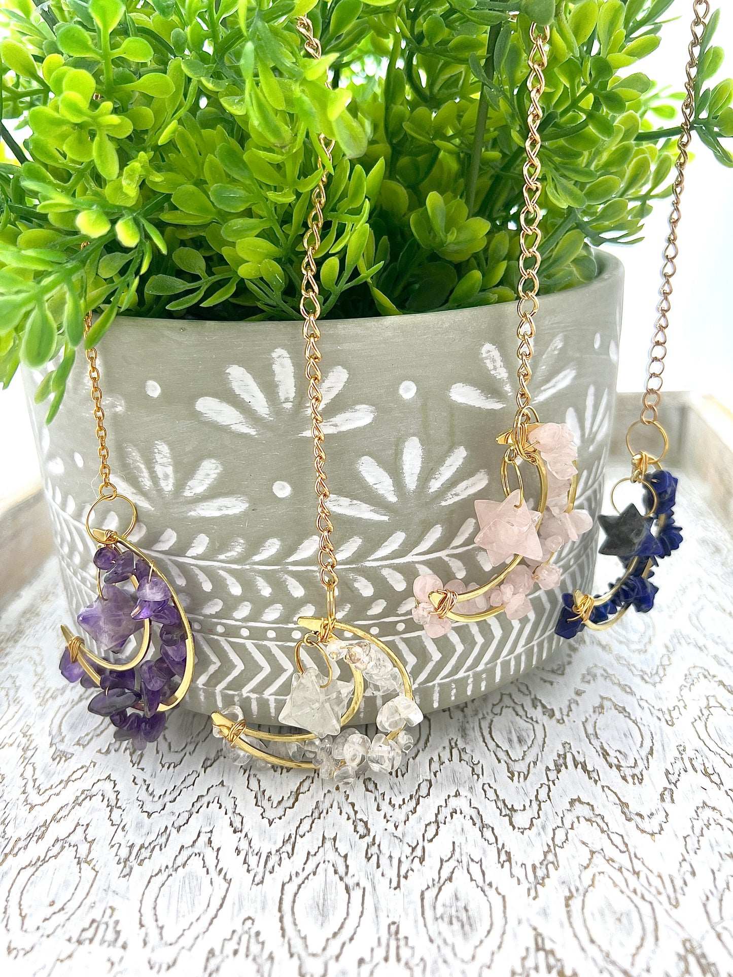 Crystal Moon Hanging Pendant