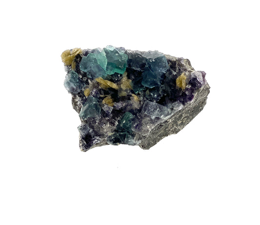 Multicolored Fluorite and Mica Specimen