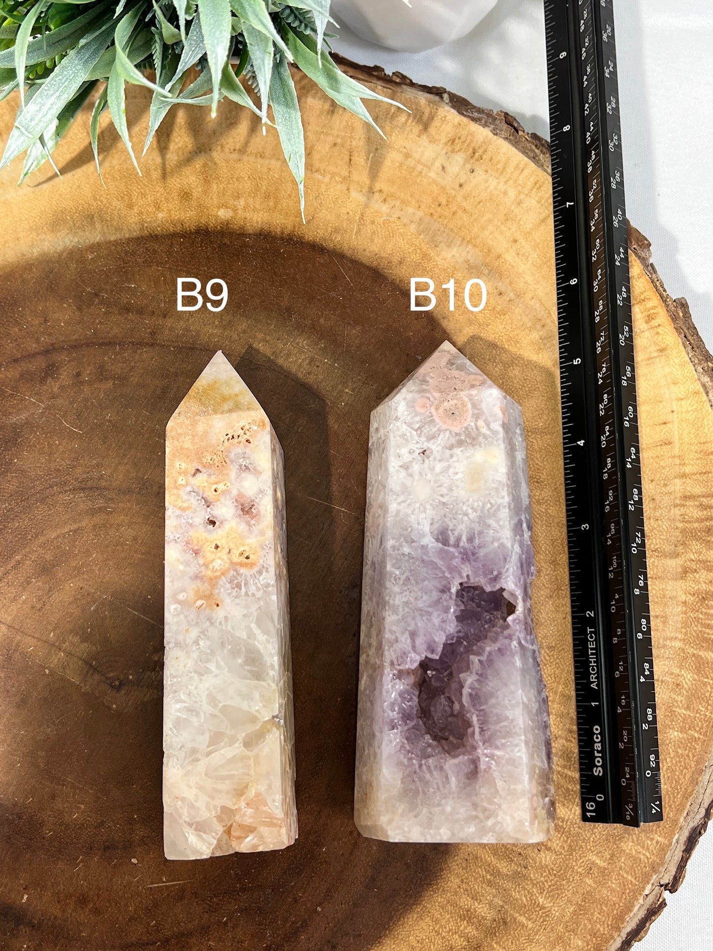 Pink Amethyst x Flower Agate Towers - 1