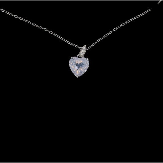 Lavender Moon Quartz Heart Necklace - 2