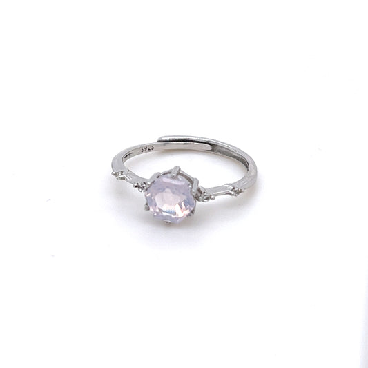 Lavender Moon Quartz Round Ring