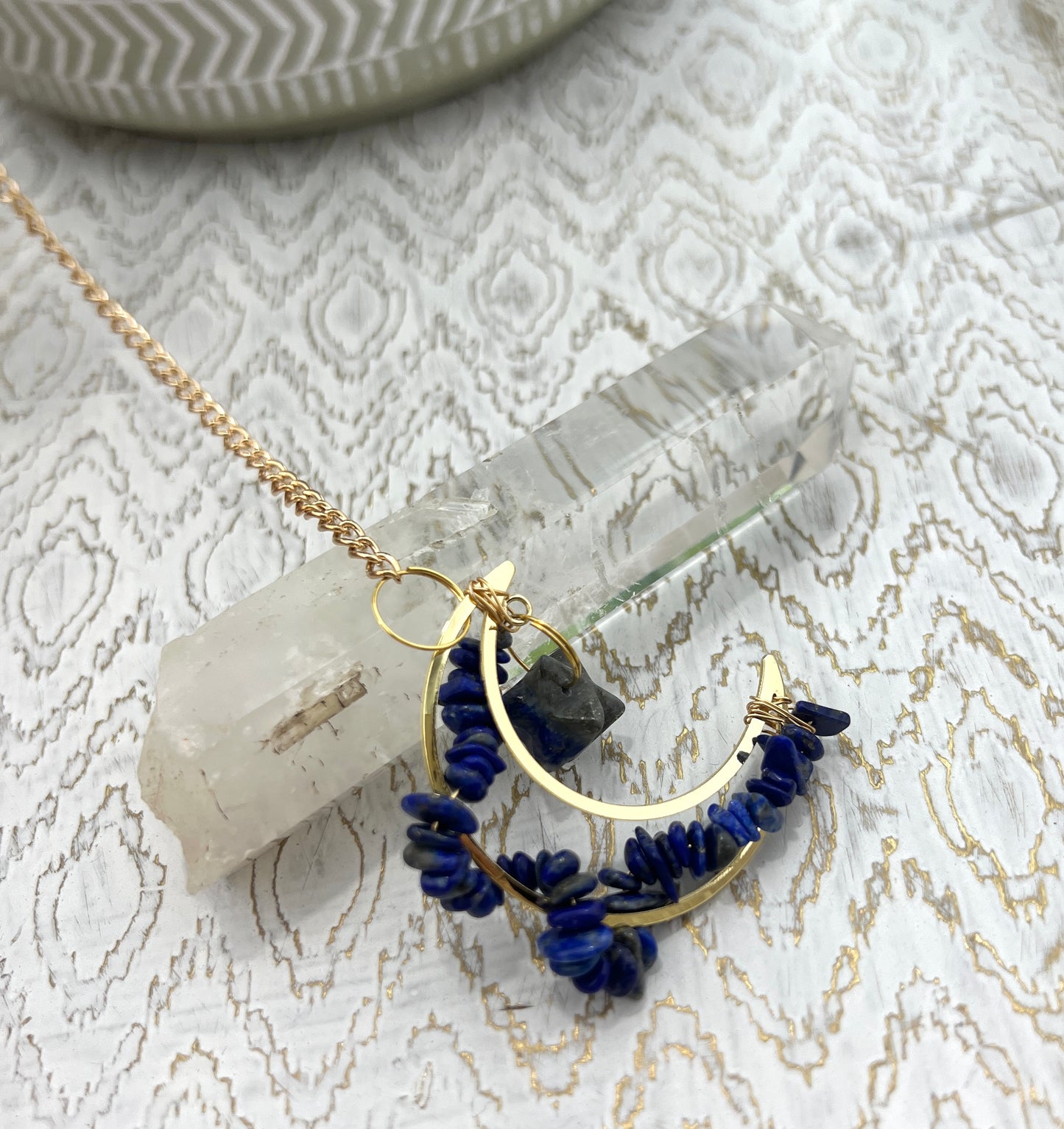 Crystal Moon Hanging Pendant