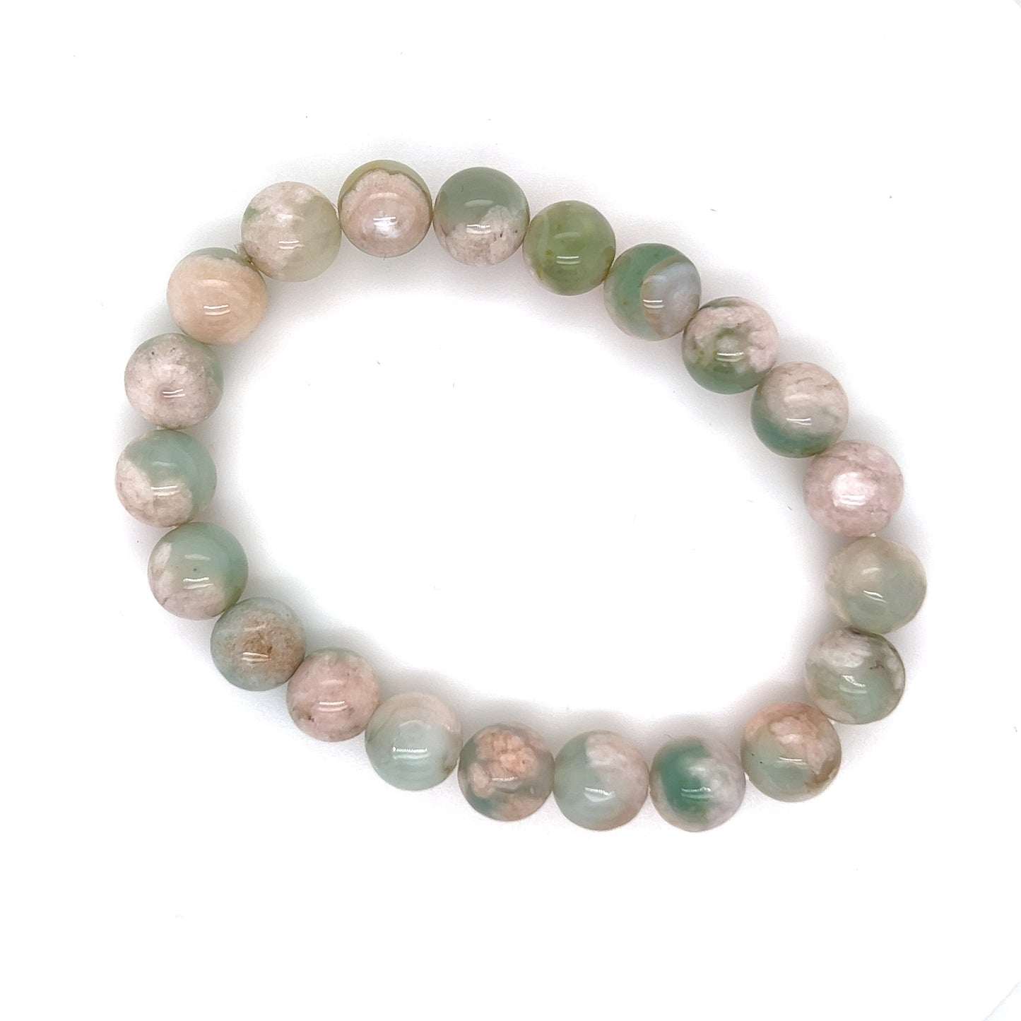 Green Flower Agate Bracelet