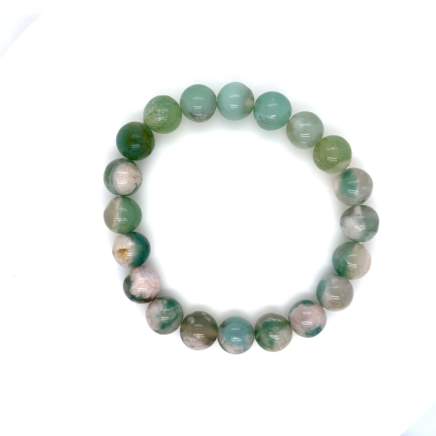 Green Flower Agate Bracelet