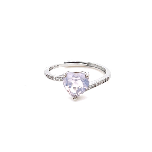 Lavender Moon Quartz Heart Ring